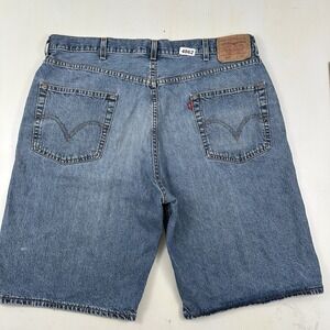 VTG Levi's 569 Loose Jean Shorts Men 38 X 12 Blue Baggy Jorts High Rise Y2K